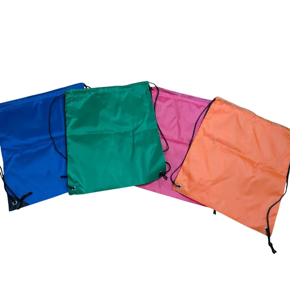 Drawstring Backpack Lot of 4 | Cinch Sack Bags | Sports Gym School